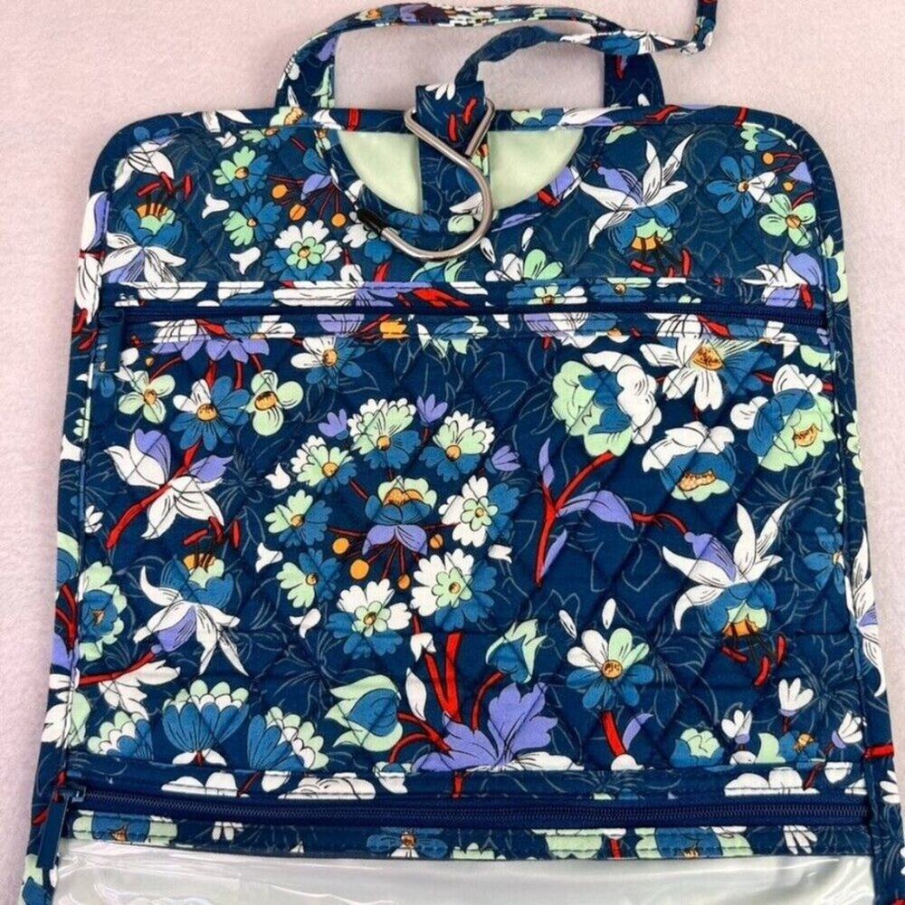 Vera Bradley Grand Hanging Organizer Floral Bursts Makeup Bag Blue - Picture 9 of 12